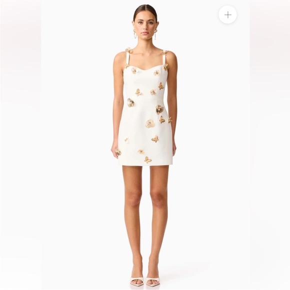 elliatt mira white sweetheart 3d floral butterfly embellished mini dress XS NEW - Picture 4 of 13